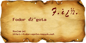 Fodor Ágota névjegykártya