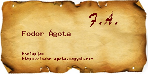 Fodor Ágota névjegykártya