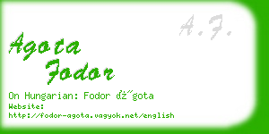 agota fodor business card